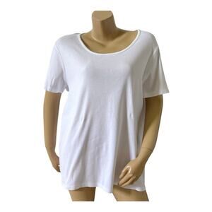 White Stag Top Womens XXL 20 White Short Sleeve Scoop Neck 100% Cotton T Shirt
